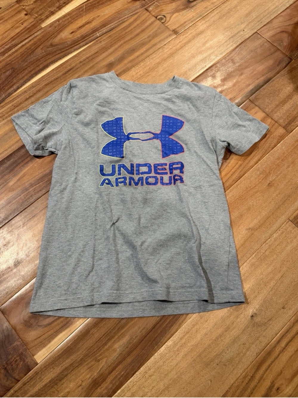 Under Armour Gray Tee with Blue Logo